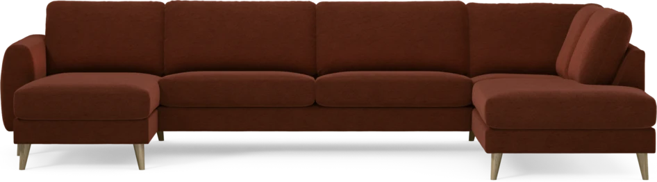 Bridge - 3-sits soffa med schäslong vänster och divan höger - Orange