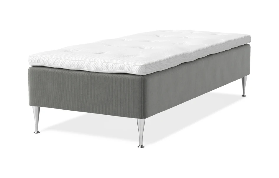 Sense Delux - Ramsäng, enkelsäng med bäddmadrass Dream Delux vit  - Grå