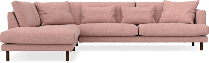 Harper - 3-sits soffa med divan vänster - Rosa