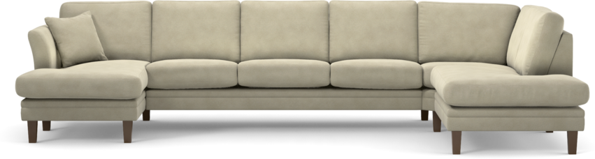 Eden - 3-sits soffa med schäslong vänster och divan höger - Beige
