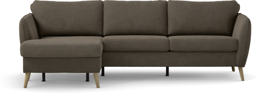 County - 3-sits soffa med flyttbar schäslong - Brun