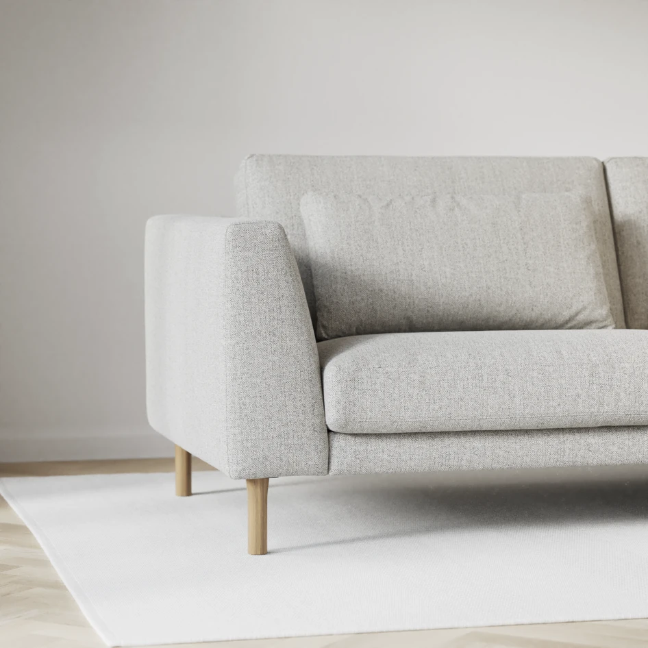 Willow - 4-sits soffa med divan höger, fast klädsel - Vit