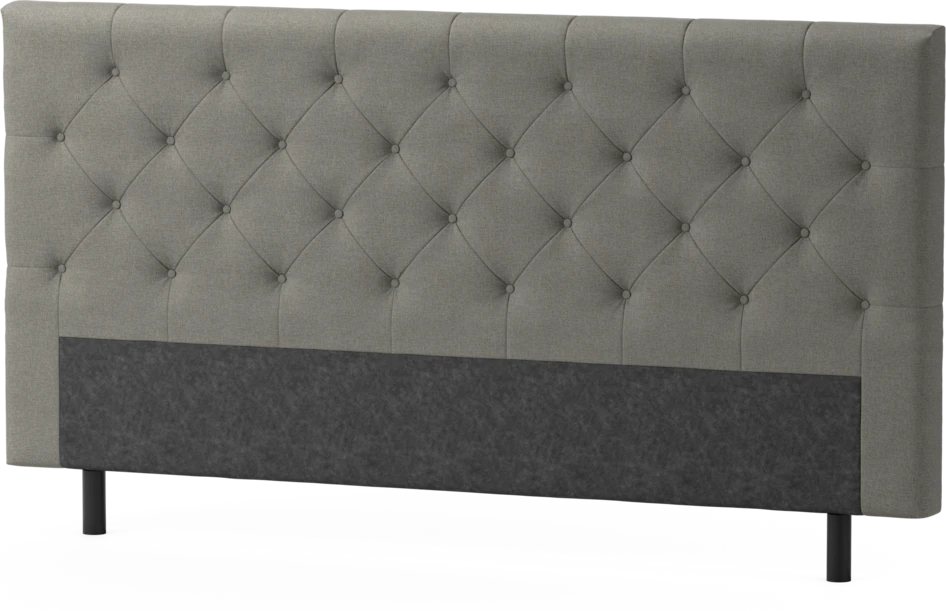 Delux Pikerad Låg - Sänggavel, 90-210 cm - Grå