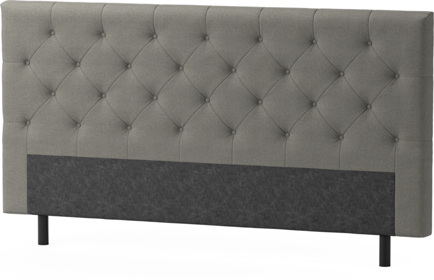 Delux Pikerad Låg - Sänggavel, 90-210 cm - Grå