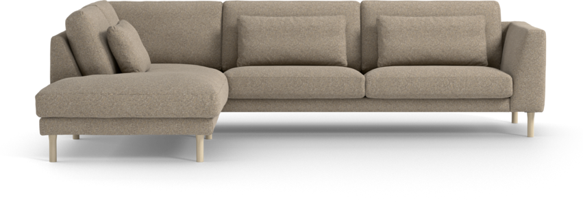 Willow - 3-sits soffa med divan vänster, fast klädsel - Beige
