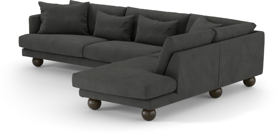 Harper - 3-sits soffa med divan höger - Grå