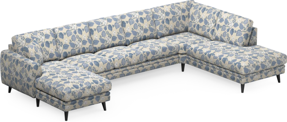Eden - 3-sits soffa med schäslong vänster och divan höger - Flerfärgad