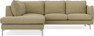 Madison - 2-sits soffa med divan vänster - Gul