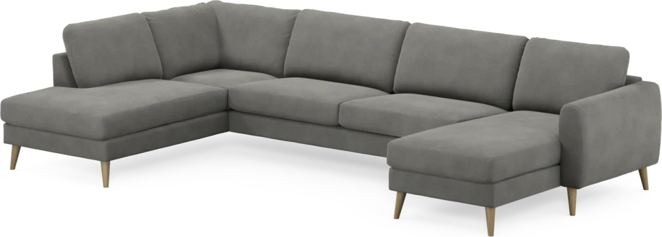 Bridge - 3-sits soffa med divan vänster och schäslong höger - Grå