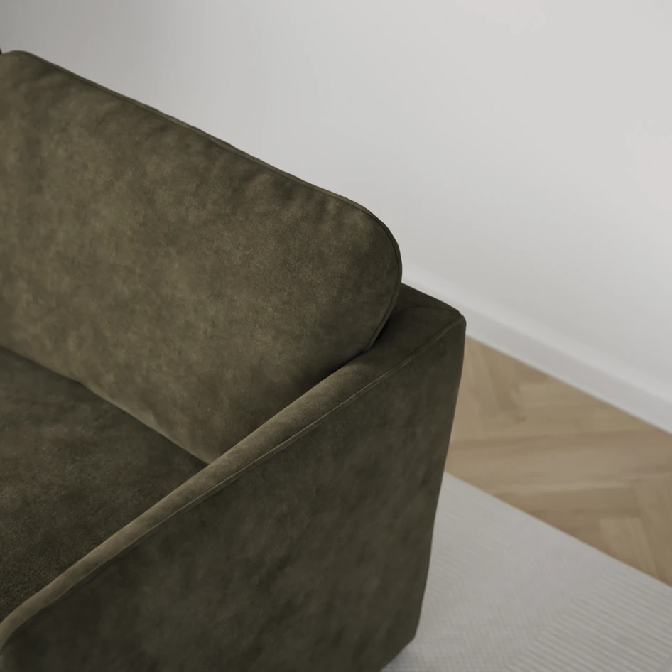 Öland - Bäddsoffa med schäslong vänster och divan höger - Grön