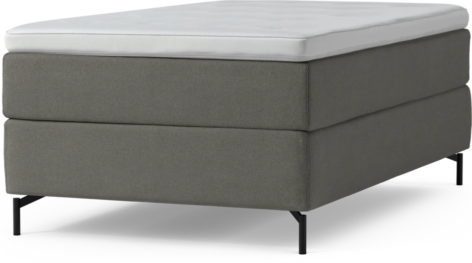 Delux Exclusive - Kontinentalsäng, enkelsäng 120 cm med bäddmadrass och sängben - Grå