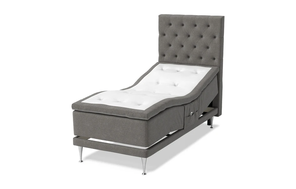 Sense Delux - Ställbar säng, enkelsäng med bäddmadrass Sleep Delux - Grå