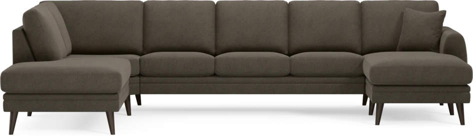 Eden - 3-sits soffa med divan vänster och schäslong höger - Brun
