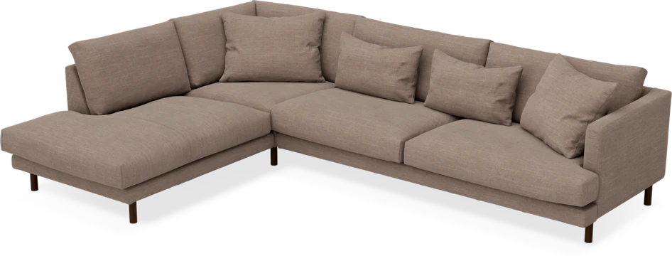 Harper - 3-sits soffa med divan vänster - Brun
