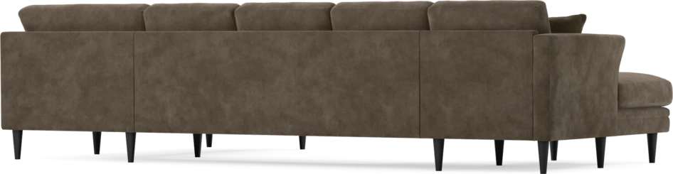 Eden - 3-sits soffa med schäslong vänster och divan höger - Brun