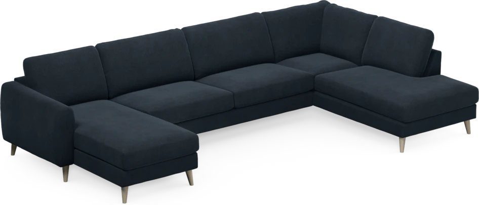 Bridge - 3-sits soffa med schäslong vänster och divan höger - Blå