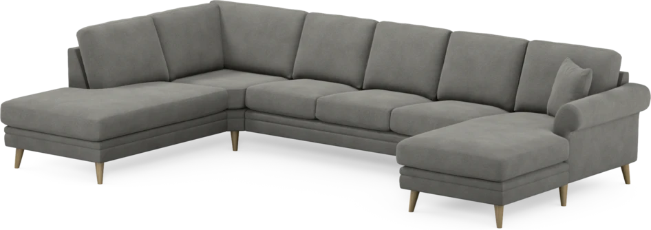 Eden - 3-sits soffa med divan vänster och schäslong höger - Grå
