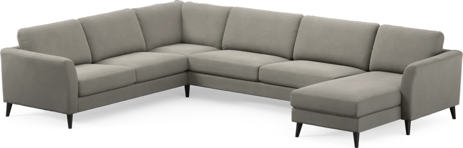 Bridge - Hörnsoffa, 2+3-sits med schäslong höger - Grå