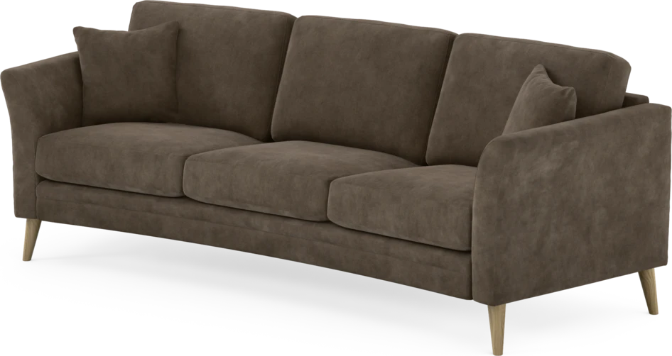 Eden - 3-sits soffa svängd - Brun