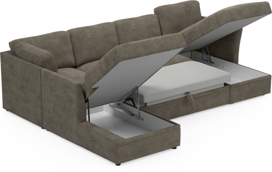 Öland - Bäddsoffa med divan vänster och schäslong höger - Brun