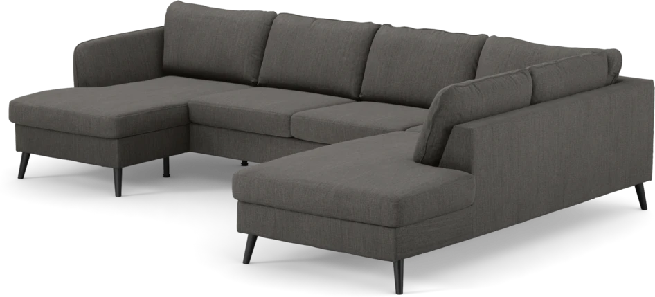 County - 3-sits soffa med schäslong vänster och divan höger - Brun