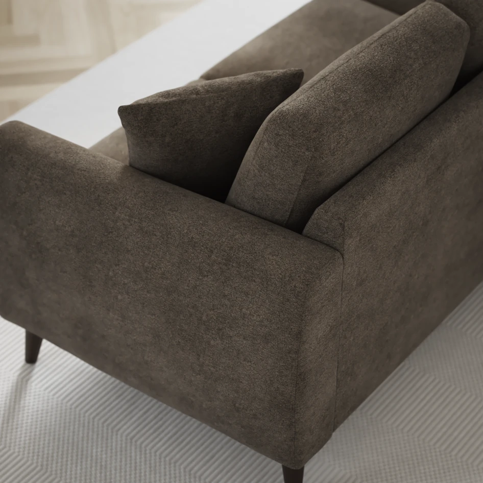 Eden - 3-sits soffa med schäslong vänster och divan höger - Brun
