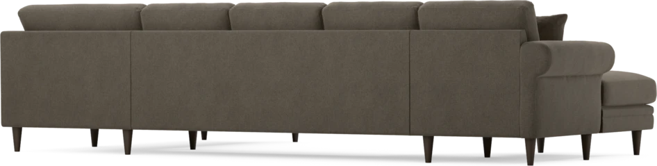 Eden - 3-sits soffa med schäslong vänster och divan höger - Brun