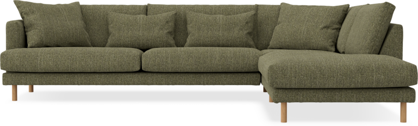 Harper - 3-sits soffa med divan höger - Grön