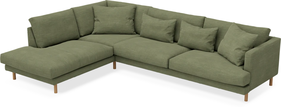 Harper - 3-sits soffa med divan vänster - Grön