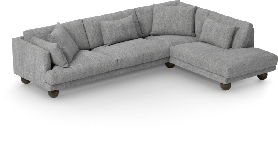 Harper - 3-sits soffa med divan höger - Grå