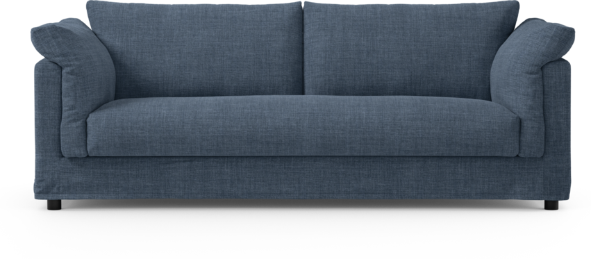 Cherrie - 3-sits soffa, hel dyna och kappa - Blå