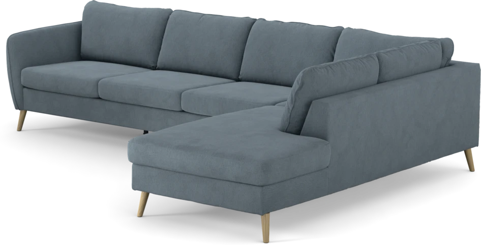County - 3-sits soffa med divan höger - Blå