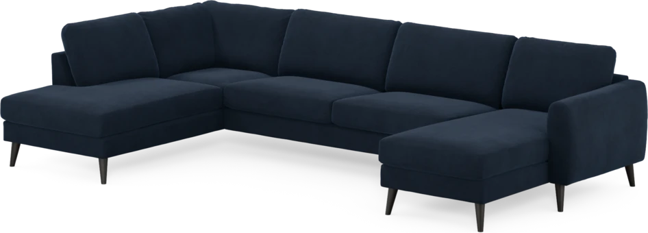 Bridge - 3-sits soffa med divan vänster och schäslong höger - Blå