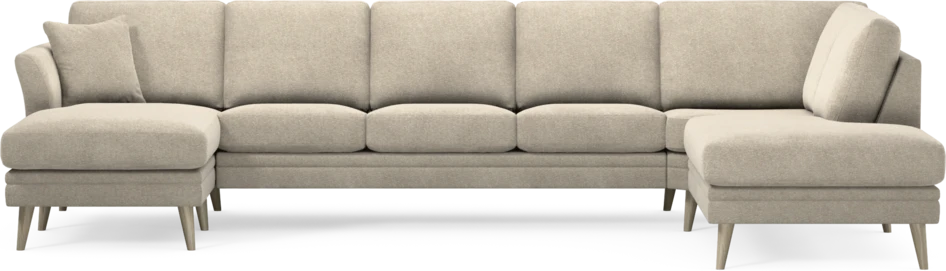 Eden - 3-sits soffa med schäslong vänster och divan höger - Beige