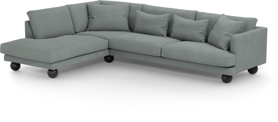 Harper - 3-sits soffa med divan vänster - Grön