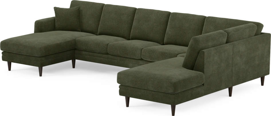 Eden - 3-sits soffa med schäslong vänster och divan höger - Grön