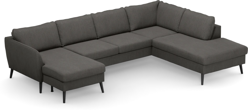 County - 3-sits soffa med schäslong vänster och divan höger - Brun