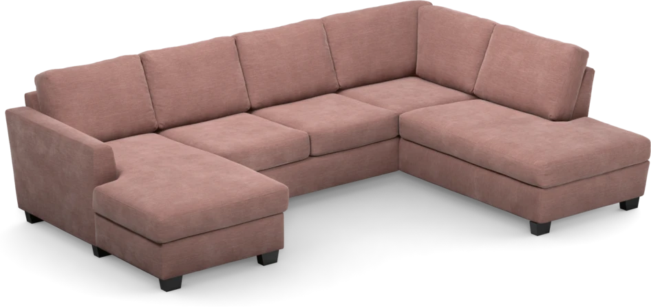 Friday - 3-sits soffa med schäslong vänster och divan höger - Rosa
