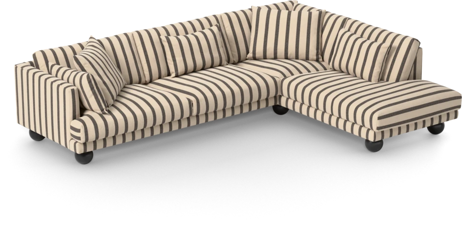 Harper - 3-sits soffa med divan höger - Flerfärgad