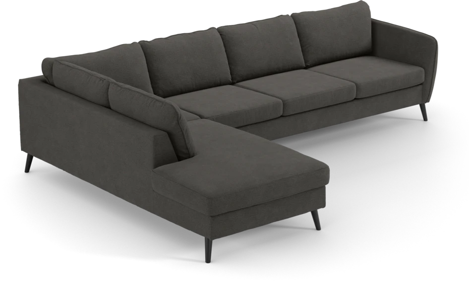 County - 3-sits soffa med divan vänster - Brun