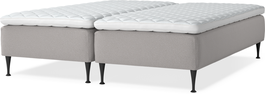 Delux Sense - Ramsäng, dubbelsäng med bäddmadrass - Grå