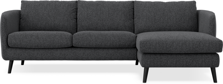 Madison Lux - 2-sits soffa med schäslong höger - Svart