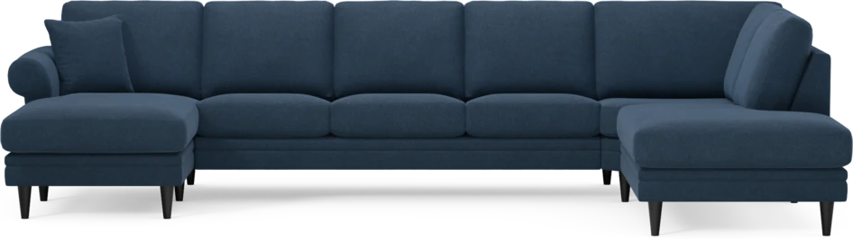 Eden - 3-sits soffa med schäslong vänster och divan höger - Blå