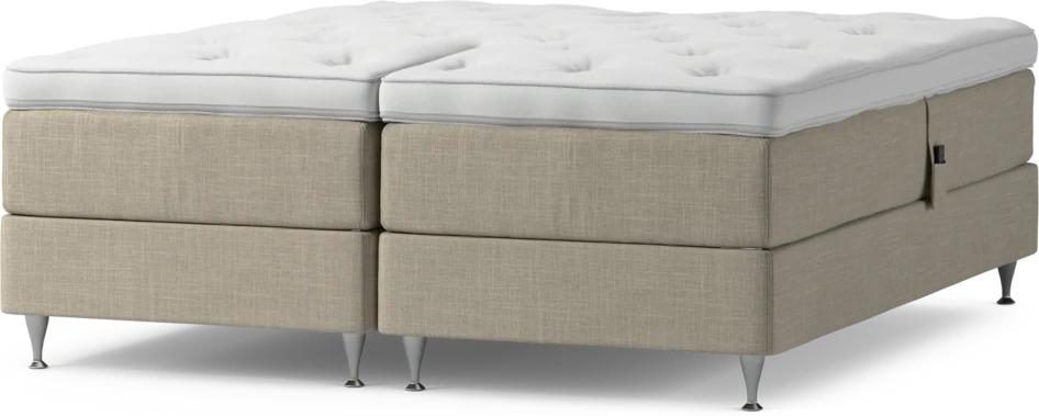 Delux Dream - Ställbar säng, dubbelsäng med bäddmadrass och sängben - Beige