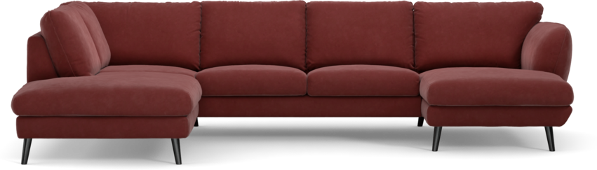 Madison Lux - 2-sits soffa med divan vänster och schäslong höger - Rosa