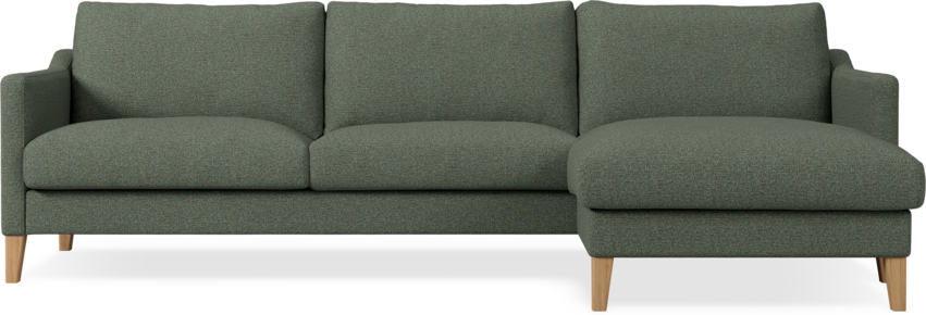 Winston - 3-sits soffa med schäslong, vändbar - Grön