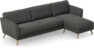 Bridge - 3-sits soffa med schäslong höger - Grå