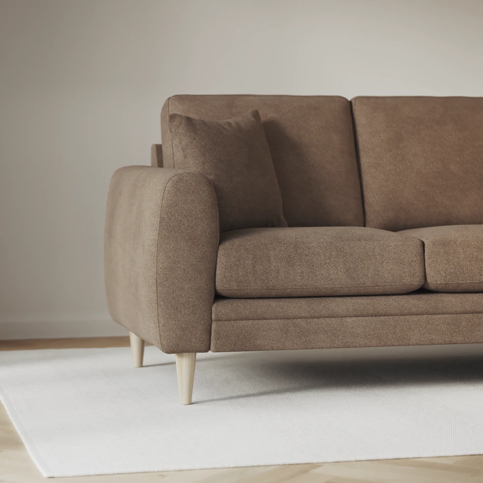 Eden - 3-sits soffa med divan vänster och schäslong höger - Brun