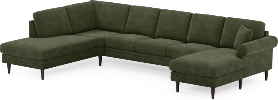 Eden - 3-sits soffa med divan vänster och schäslong höger - Grön