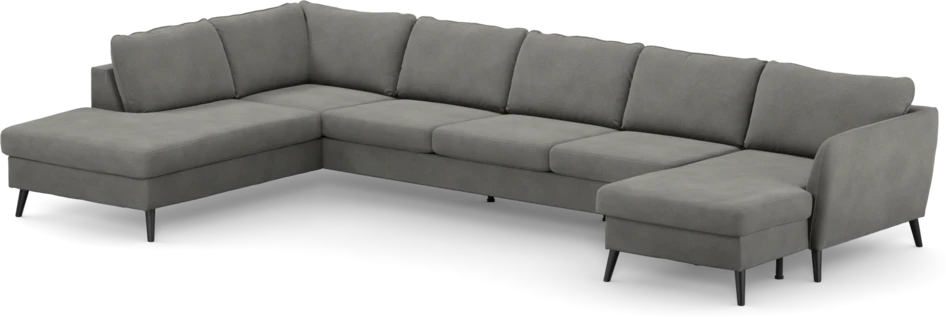 County - 4-sits soffa med divan vänster och schäslong höger - Grå